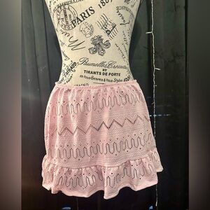NWOT: Wild Fable Light Pink Eyelet Mini Skirt